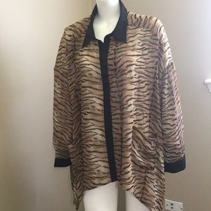 Get your Tiger Queen on in this sheer blouse